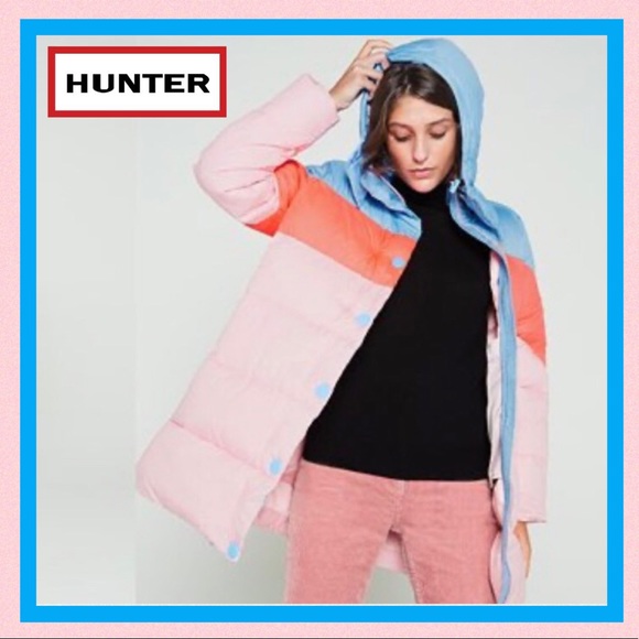 Hunter Original Puffer Jacket Vivid Blue Pink - Picture 4 of 16